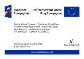 Plakat dofinansowania projektu "Szansa na sukces"
